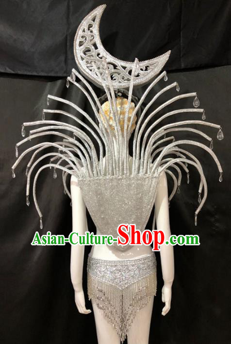 Customized Halloween Samba Dance Costumes Brazil Parade Giant Backboard and Headpiece for Women Customized Halloween Samba Dance Costumes Brazil Parade Giant Backboard and Headpiece for Women