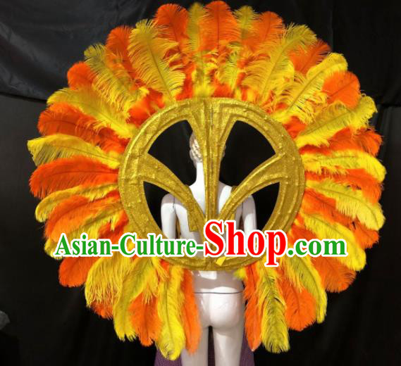 Customized Halloween Samba Dance Prop Brazil Parade Yellow Feather Wings Backboard for Women Customized Halloween Samba Dance Prop Brazil Parade Yellow Feather Wings Backboard for Women