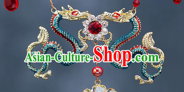 Top Chinese Traditional Cloisonne Dragon Necklace Handmade Hanfu Accessories for Women Top Chinese Traditional Cloisonne Dragon Necklace Handmade Hanfu Accessories for Women
