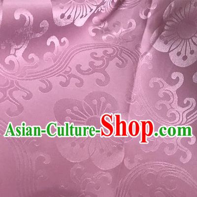 Asian Chinese Traditional Plum Pattern Design Pink Brocade China Hanfu Satin Fabric Material
