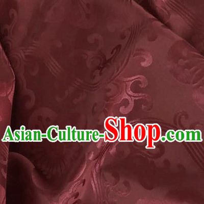 Asian Chinese Traditional Plum Pattern Design Wine Red Brocade China Hanfu Satin Fabric Material