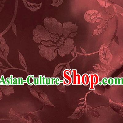 Asian Chinese Traditional Twine Pattern Design Wine Red Brocade China Hanfu Satin Fabric Material