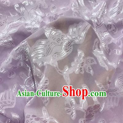 Asian Chinese Traditional Flowers Birds Pattern Design Pink Chiffon China Hanfu Fabric Material