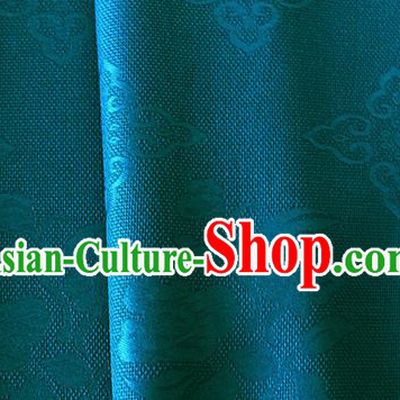 Asian Chinese Traditional Camellia Pattern Design Peacock Green Brocade China Hanfu Satin Silk Fabric Material