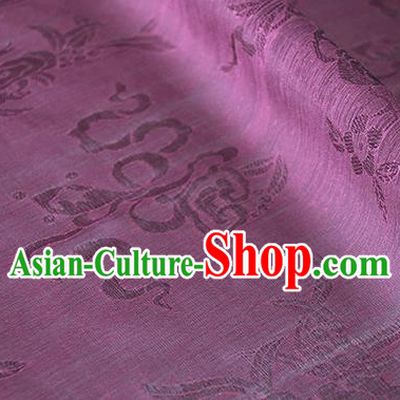 Asian Chinese Traditional Auspicious Pattern Design Purple Brocade China Hanfu Silk Fabric Material