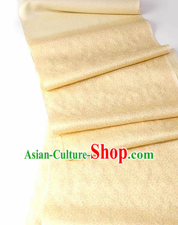 Asian Chinese Traditional Embroidered Pattern Design Yellow Silk Fabric China Hanfu Silk Material Asian Chinese Traditional Embroidered Pattern Design Yellow Silk Fabric China Hanfu Silk Material