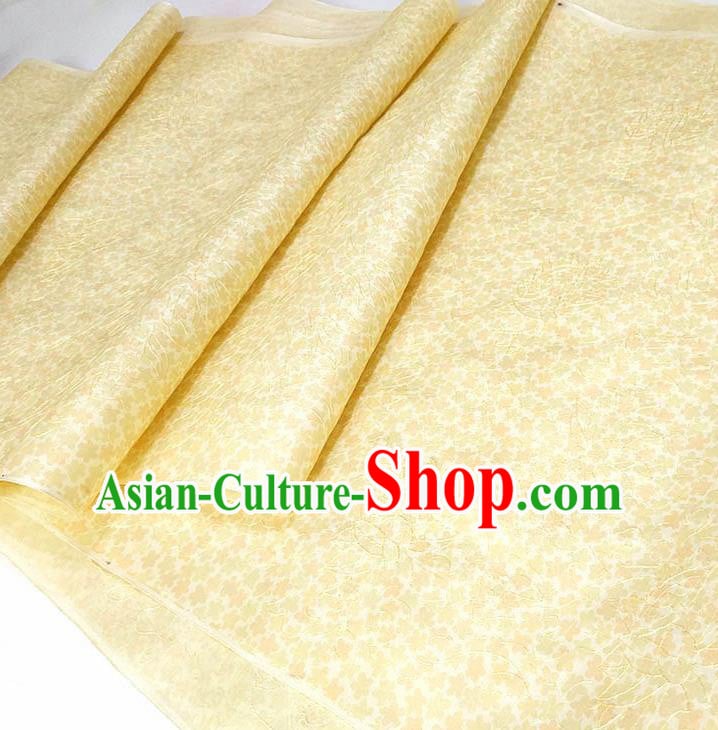 Asian Chinese Traditional Embroidered Pattern Design Yellow Silk Fabric China Hanfu Silk Material Asian Chinese Traditional Embroidered Pattern Design Yellow Silk Fabric China Hanfu Silk Material