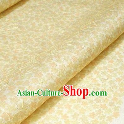 Asian Chinese Traditional Embroidered Pattern Design Yellow Silk Fabric China Hanfu Silk Material