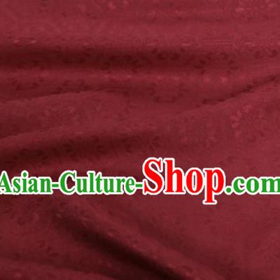 Asian Chinese Dark Red Silk Fabric Traditional Tortoiseshell Pattern Design Fabric Chinese Qipao Silk Fabric Material