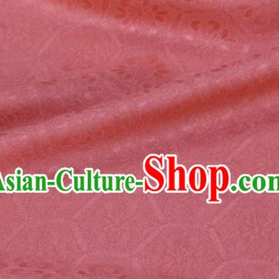 Asian Chinese Peach Pink Silk Fabric Traditional Tortoiseshell Pattern Design Fabric Chinese Qipao Silk Fabric Material