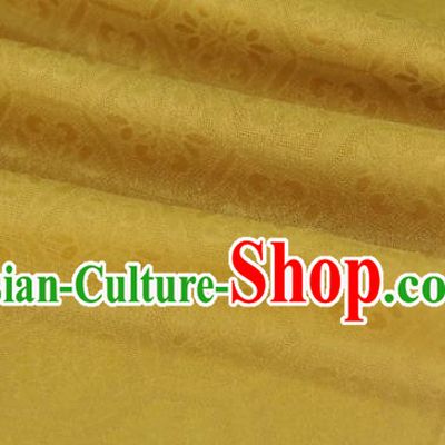 Asian Chinese Yellow Silk Fabric Traditional Tortoiseshell Pattern Design Fabric Chinese Qipao Silk Fabric Material