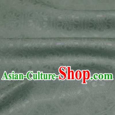 Asian Chinese Mineral Green Silk Fabric Traditional Tortoiseshell Pattern Design Fabric Chinese Qipao Silk Fabric Material