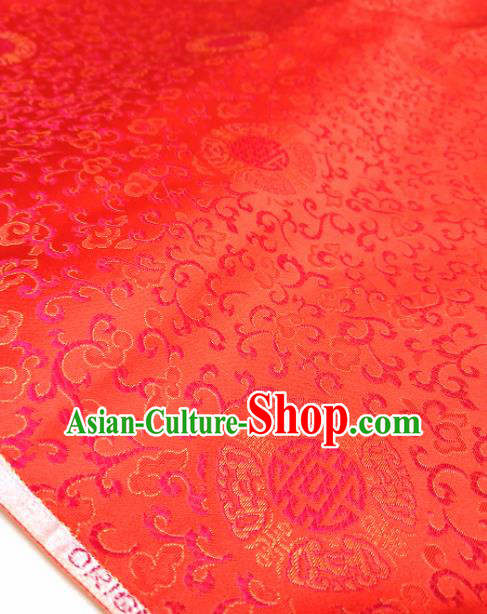 Asian Chinese Traditional Twine Pattern Design Red Brocade Silk Fabric China Hanfu Satin Material Asian Chinese Traditional Twine Pattern Design Red Brocade Silk Fabric China Hanfu Satin Material