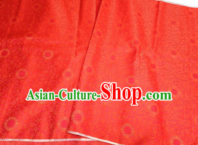 Asian Chinese Traditional Twine Pattern Design Red Brocade Silk Fabric China Hanfu Satin Material Asian Chinese Traditional Twine Pattern Design Red Brocade Silk Fabric China Hanfu Satin Material