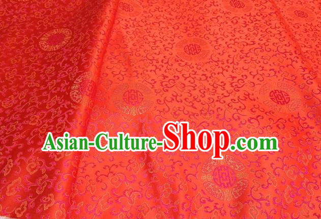 Asian Chinese Traditional Twine Pattern Design Red Brocade Silk Fabric China Hanfu Satin Material Asian Chinese Traditional Twine Pattern Design Red Brocade Silk Fabric China Hanfu Satin Material