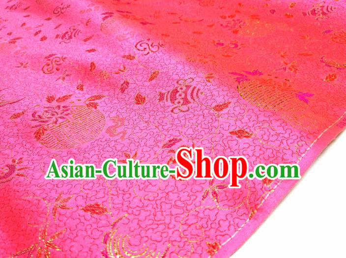 Asian Chinese Traditional Pattern Design Rosy Brocade Silk Fabric China Hanfu Satin Material Asian Chinese Traditional Pattern Design Rosy Brocade Silk Fabric China Hanfu Satin Material