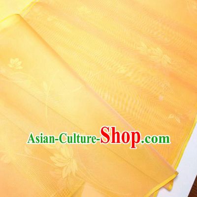 Asian Chinese Traditional Pattern Design Orange Silk Fabric China Hanfu Silk Material