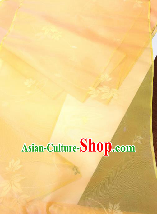 Asian Chinese Traditional Pattern Design Orange Silk Fabric China Hanfu Silk Material Asian Chinese Traditional Pattern Design Orange Silk Fabric China Hanfu Silk Material