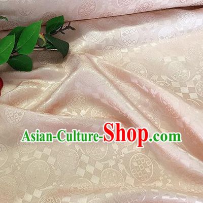 Asian Chinese Traditional Pattern Design Light Pink Silk Fabric China Qipao Material