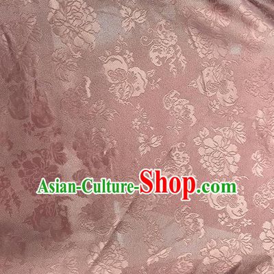 Asian Chinese Traditional Peony Pattern Design Pink Silk Imitation China Qipao Silk Fabric Material