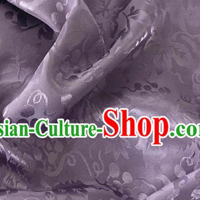 Asian Chinese Traditional Grape Pattern Design Purple Brocade China Hanfu Satin Fabric Material
