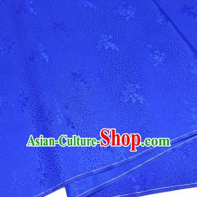 Asian Chinese Traditional Babysbreath Chrysanthemum Pattern Design Royalblue Brocade Silk Fabric China Hanfu Satin Material
