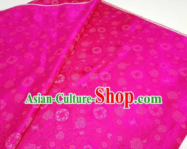 Asian Chinese Traditional Chrysanthemum Pattern Design Rosy Brocade Silk Fabric China Hanfu Satin Material Asian Chinese Traditional Chrysanthemum Pattern Design Rosy Brocade Silk Fabric China Hanfu Satin Material