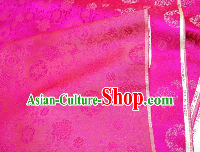 Asian Chinese Traditional Chrysanthemum Pattern Design Rosy Brocade Silk Fabric China Hanfu Satin Material Asian Chinese Traditional Chrysanthemum Pattern Design Rosy Brocade Silk Fabric China Hanfu Satin Material