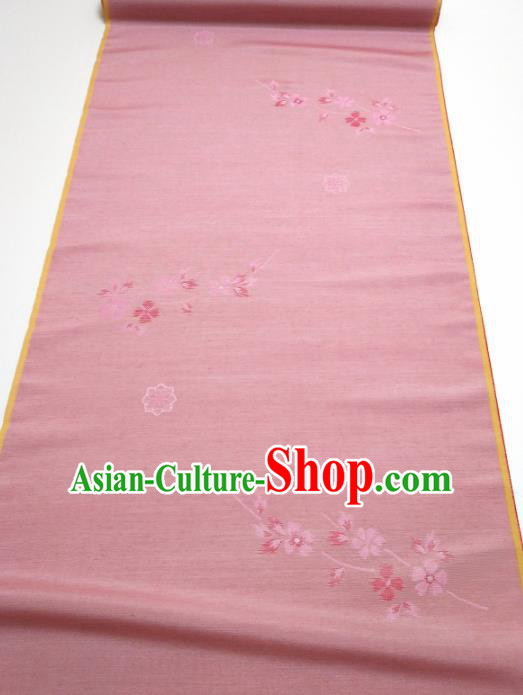 Asian Chinese Traditional Cherry Blossom Pattern Design Pink Silk Fabric China Hanfu Silk Material Asian Chinese Traditional Cherry Blossom Pattern Design Pink Silk Fabric China Hanfu Silk Material