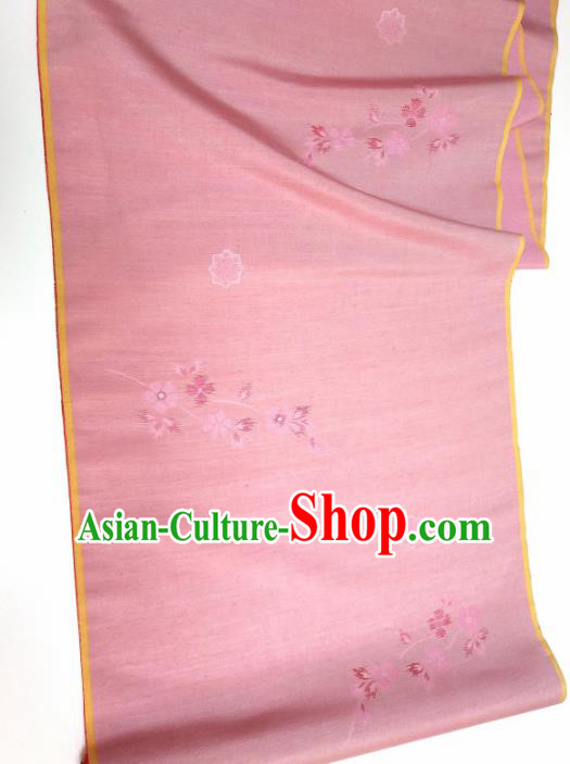 Asian Chinese Traditional Cherry Blossom Pattern Design Pink Silk Fabric China Hanfu Silk Material Asian Chinese Traditional Cherry Blossom Pattern Design Pink Silk Fabric China Hanfu Silk Material