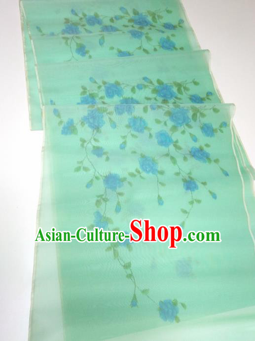 Asian Chinese Traditional Peony Pattern Design Green Silk Fabric China Hanfu Silk Material Asian Chinese Traditional Peony Pattern Design Green Silk Fabric China Hanfu Silk Material