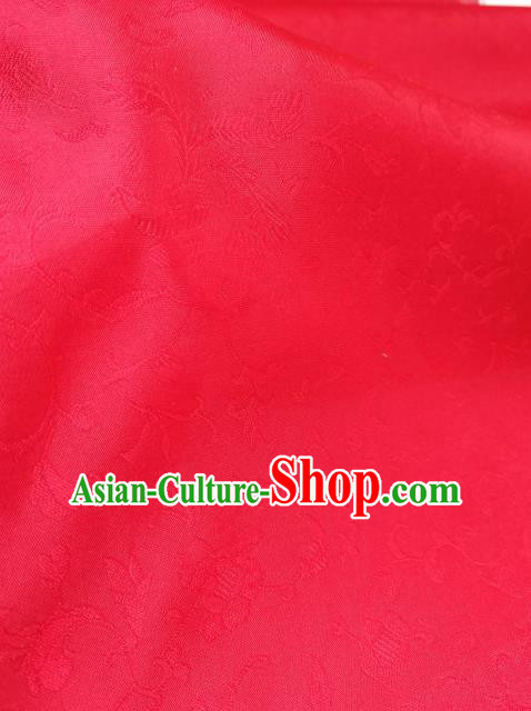 Asian Chinese Traditional Delonix Regia Pattern Design Red Silk Fabric China Hanfu Silk Material Asian Chinese Traditional Delonix Regia Pattern Design Red Silk Fabric China Hanfu Silk Material