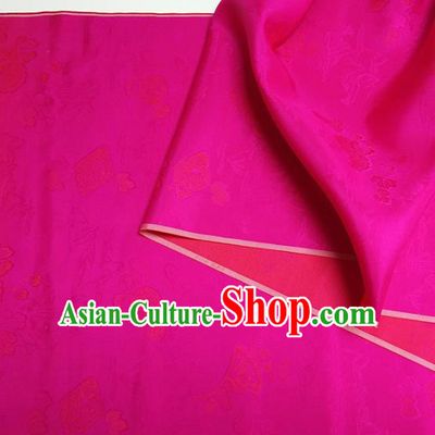 Asian Chinese Traditional Ginkgo Pattern Design Rosy Silk Fabric China Hanfu Silk Material
