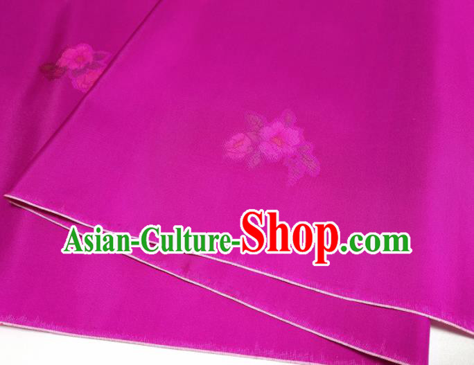 Asian Chinese Traditional Flowers Pattern Design Purple Silk Fabric China Hanfu Silk Material
