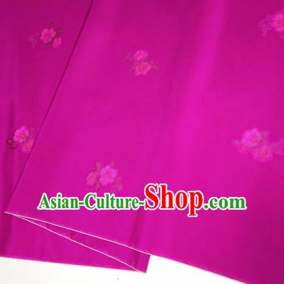Asian Chinese Traditional Flowers Pattern Design Purple Silk Fabric China Hanfu Silk Material