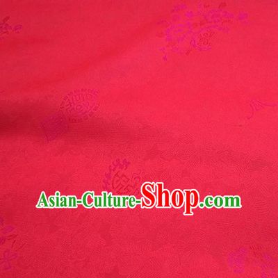 Asian Chinese Traditional Flowers Pattern Design Red Silk Fabric China Hanfu Silk Material