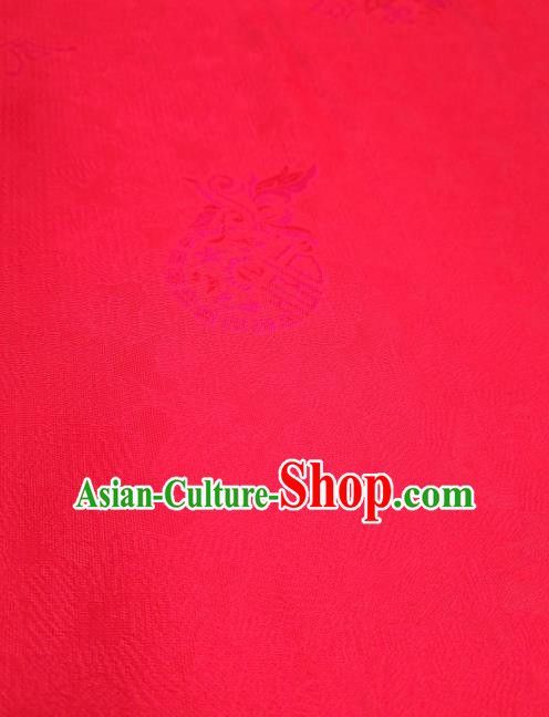 Asian Chinese Traditional Flowers Pattern Design Red Silk Fabric China Hanfu Silk Material Asian Chinese Traditional Flowers Pattern Design Red Silk Fabric China Hanfu Silk Material