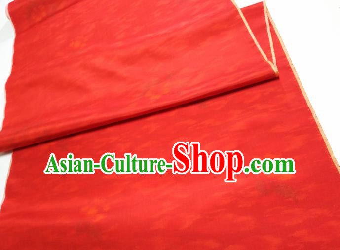Asian Chinese Traditional Clouds Pattern Design Red Silk Fabric China Hanfu Silk Material Asian Chinese Traditional Clouds Pattern Design Red Silk Fabric China Hanfu Silk Material