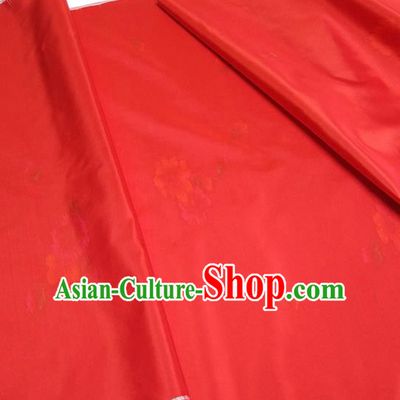 Asian Chinese Traditional Pattern Design Red Silk Fabric China Hanfu Silk Material