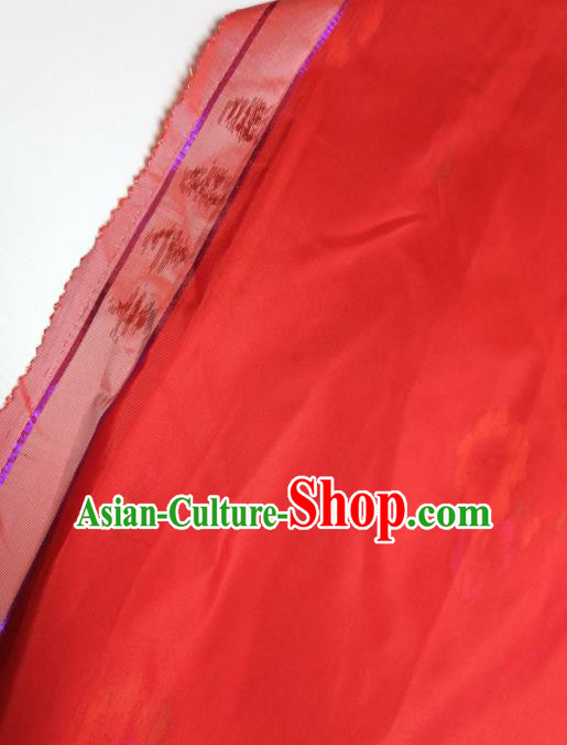 Asian Chinese Traditional Pattern Design Red Silk Fabric China Hanfu Silk Material Asian Chinese Traditional Pattern Design Red Silk Fabric China Hanfu Silk Material