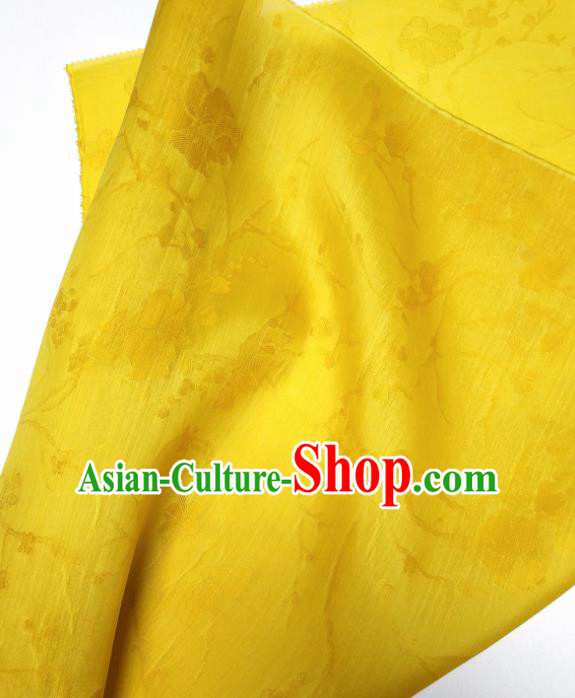 Asian Chinese Traditional Pattern Design Yellow Silk Fabric China Hanfu Silk Material