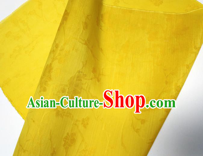 Asian Chinese Traditional Pattern Design Yellow Silk Fabric China Hanfu Silk Material
