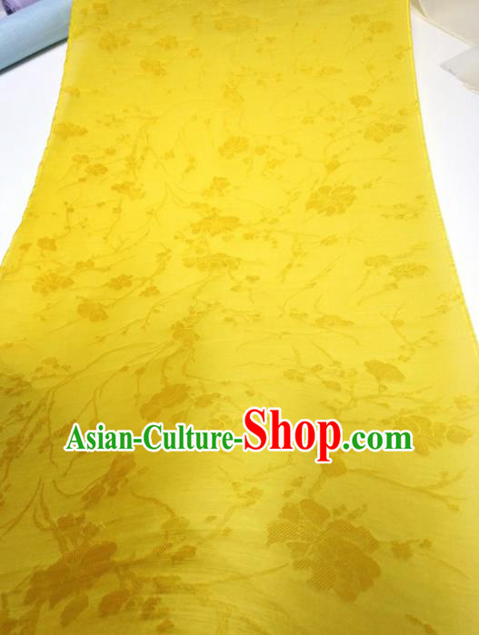 Asian Chinese Traditional Pattern Design Yellow Silk Fabric China Hanfu Silk Material