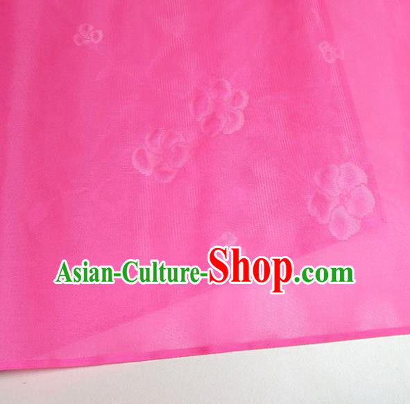 Asian Chinese Traditional Plum Pattern Design Pink Silk Fabric China Hanfu Silk Material Asian Chinese Traditional Plum Pattern Design Pink Silk Fabric China Hanfu Silk Material