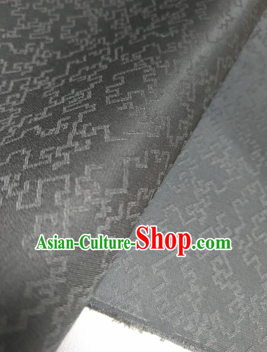 Asian Chinese Traditional Lucky Pattern Design Black Silk Fabric China Hanfu Silk Material Asian Chinese Traditional Lucky Pattern Design Black Silk Fabric China Hanfu Silk Material