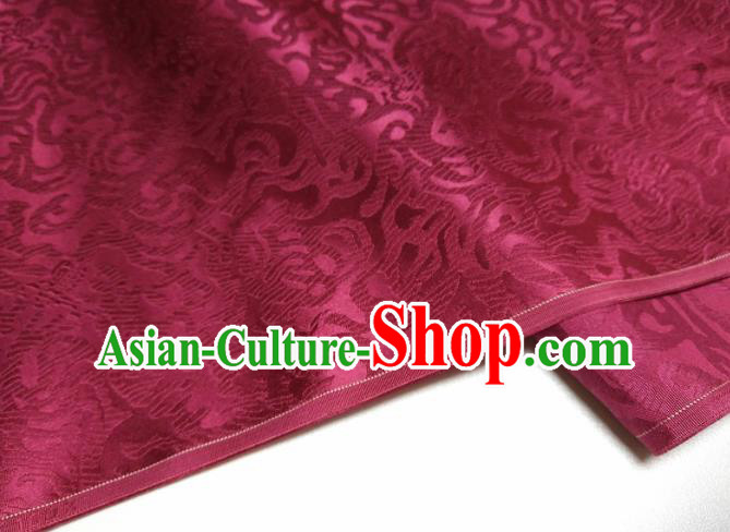 Asian Chinese Traditional Lucky Pattern Design Wine Red Silk Fabric China Hanfu Silk Material