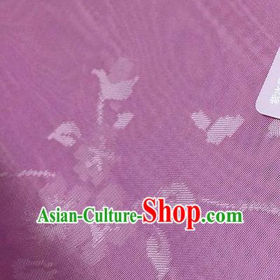 Asian Chinese Traditional Flowers Branch Pattern Design Purple Silk Fabric China Hanfu Silk Material