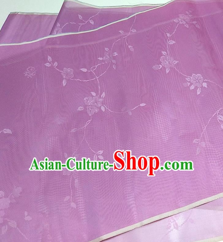 Asian Chinese Traditional Flowers Branch Pattern Design Purple Silk Fabric China Hanfu Silk Material Asian Chinese Traditional Flowers Branch Pattern Design Purple Silk Fabric China Hanfu Silk Material