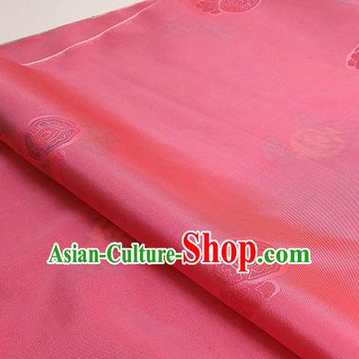 Asian Chinese Traditional Roses Pattern Design Rosy Silk Fabric China Hanfu Silk Material
