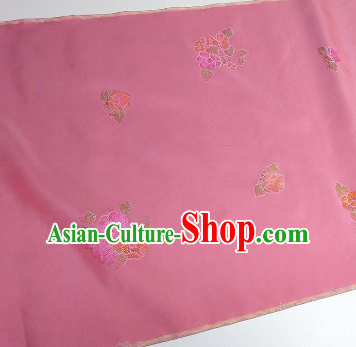 Asian Chinese Traditional Flowers Pattern Design Pink Silk Fabric China Hanfu Silk Material Asian Chinese Traditional Flowers Pattern Design Pink Silk Fabric China Hanfu Silk Material